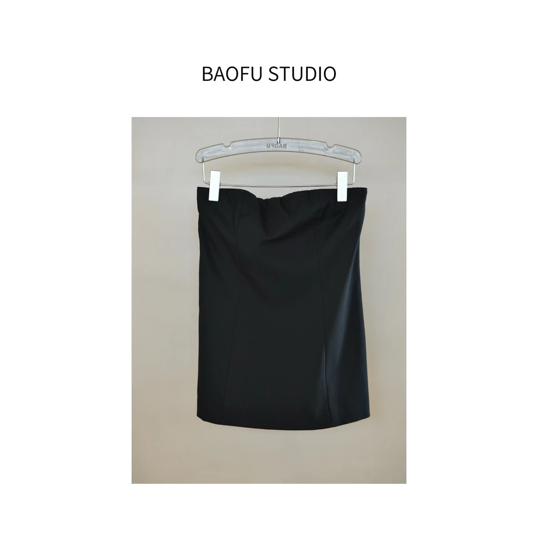 BAOFU studio｜简约时髦纯色抹胸背心长裤分体套装时尚百搭上衣