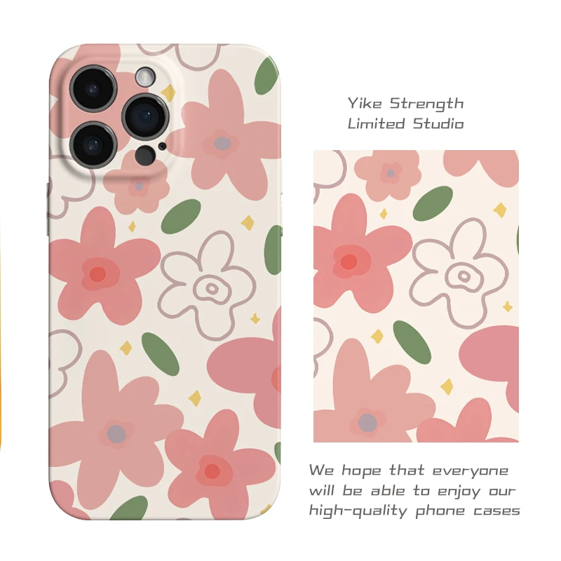 新款手绘小花菲林壳适用于iphone16/15小米15华为VIVO可爱软壳