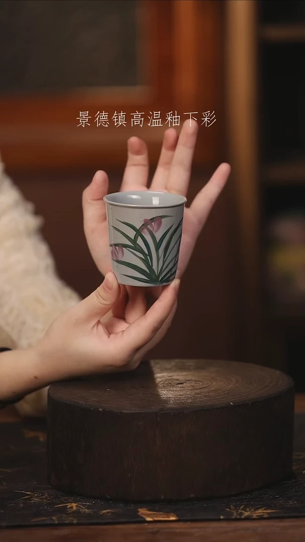 陶瓷景德镇高温釉下手绘陶瓷@L393@