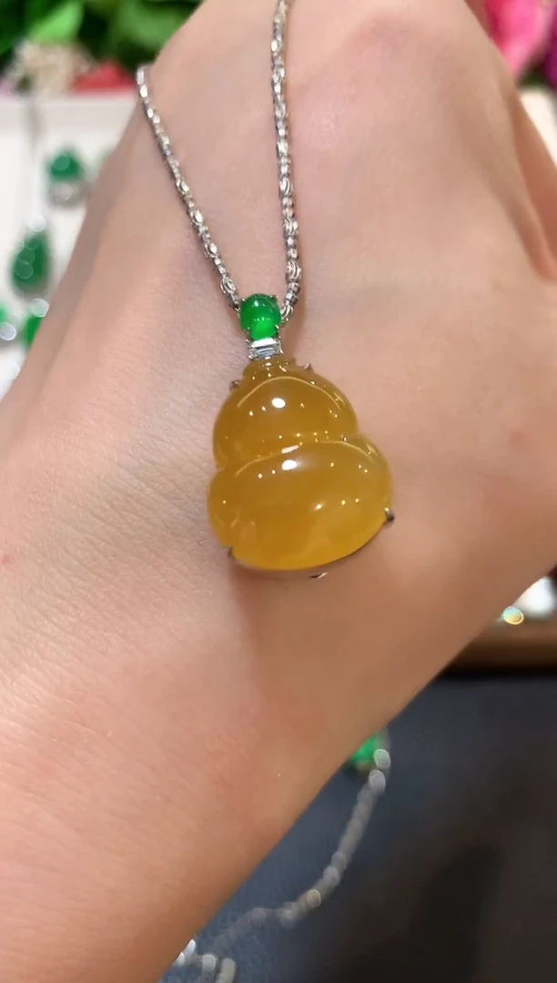 吊坠(不含链)18K金镶嵌翡翠z37