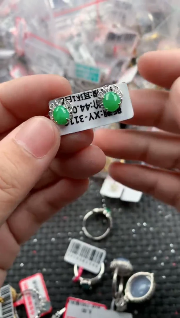 银S925镶嵌戒指翡翠555    7