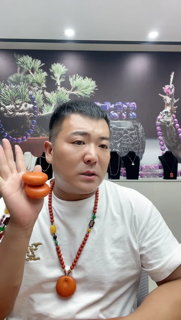 主播推荐鸡油红平安扣项链