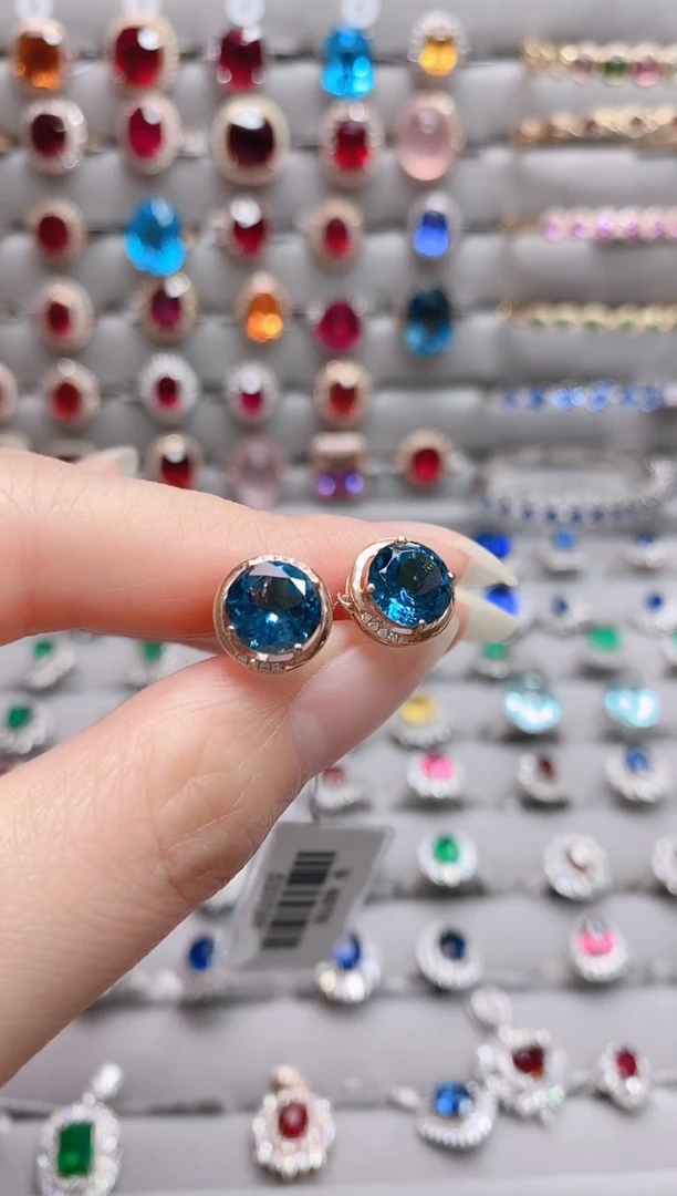 【闪购商品】托帕石18K金耳饰18K金镶嵌1