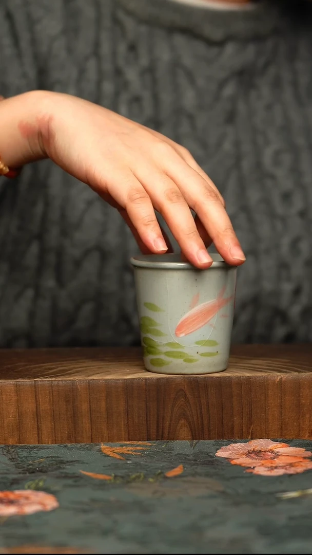 杯釉下彩手工手绘同款陶器