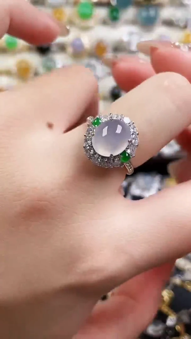 银S925镶嵌戒指翡翠118