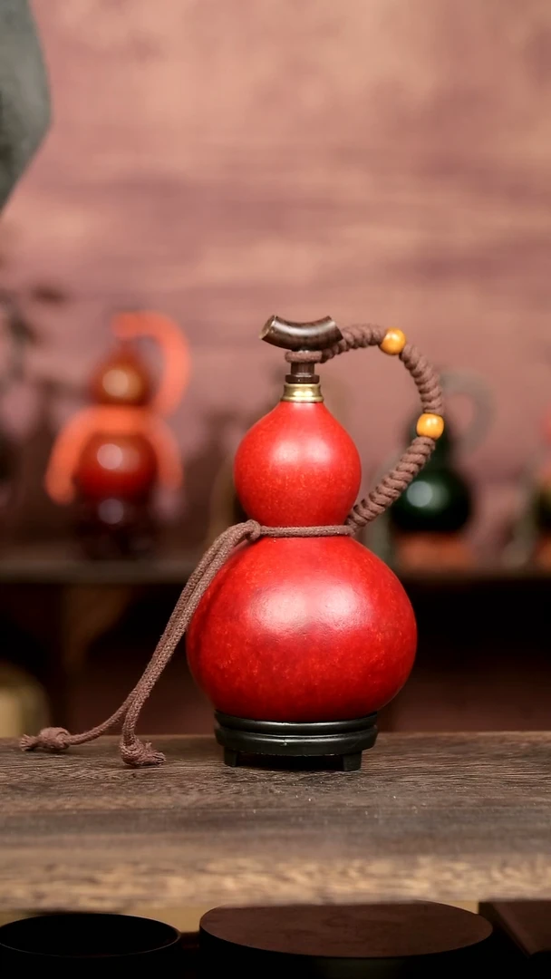 691号中药煮色  500ml左右 大漆葫芦水壶/酒壶 一物一拍