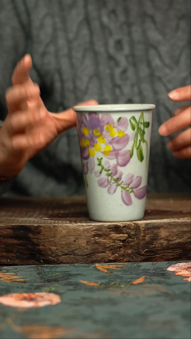 【闪购商品】杯杯釉下彩手工手绘同款陶器