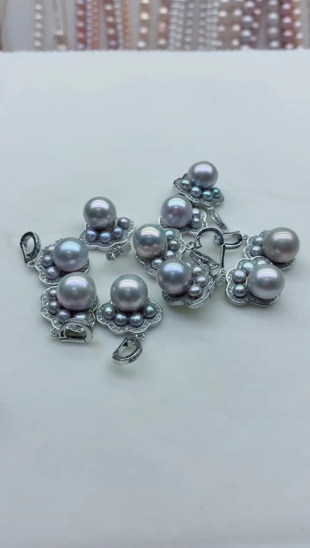 淡水珍珠合金吊坠(不含链)多样性发其一，非无暇