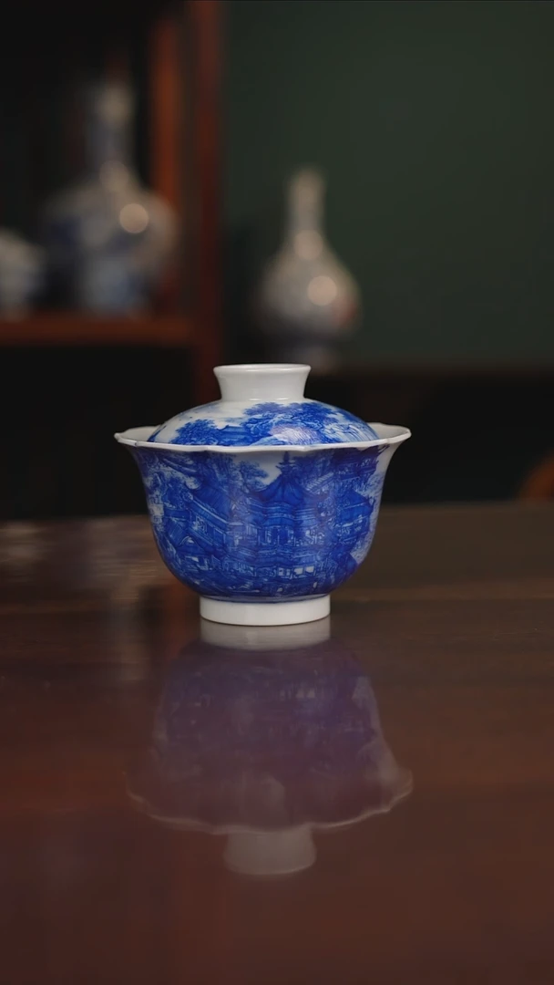 自成堂柴窑青花大明宫