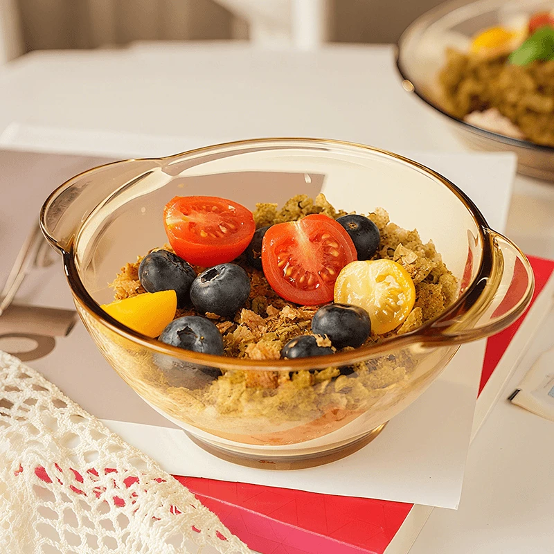 【双耳碗】LeBoLeBo高硼硅玻璃碗 饭碗 耐热 微波炉 烤箱可用