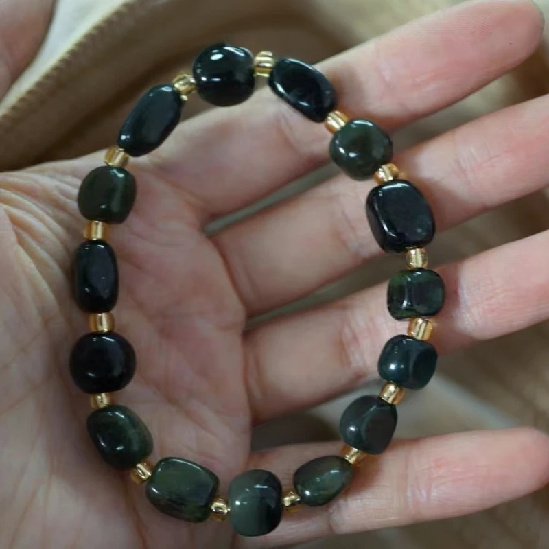 【蒋总福利】纯天然未镶嵌多样性发其一和田玉手链