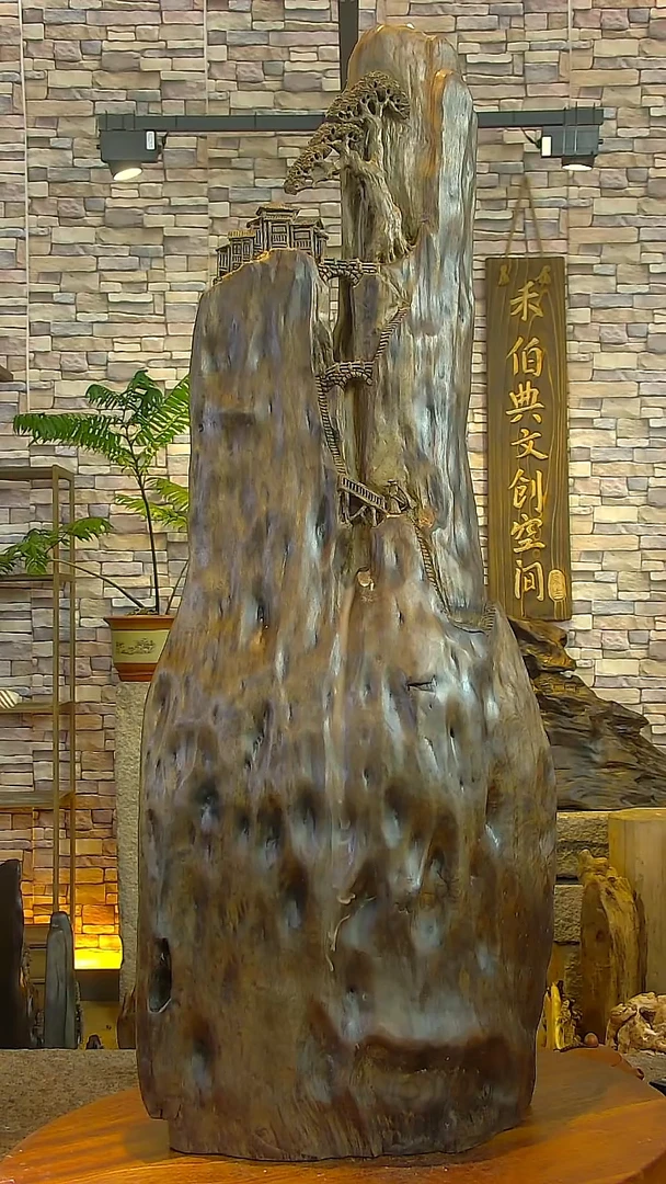 木金丝楠阴沉木山水摆件
