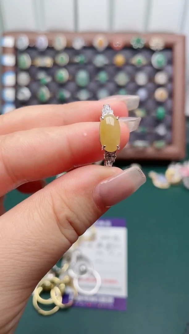 银S925镶嵌戒指翡翠.