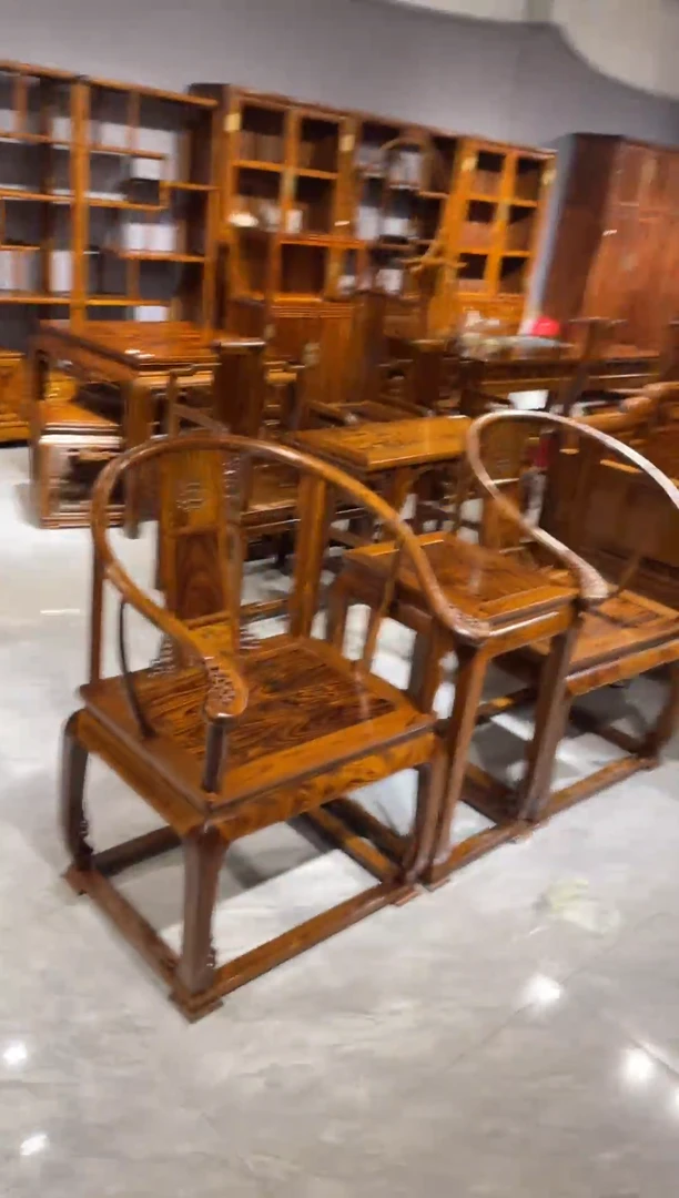 木皇宫椅三件套家具