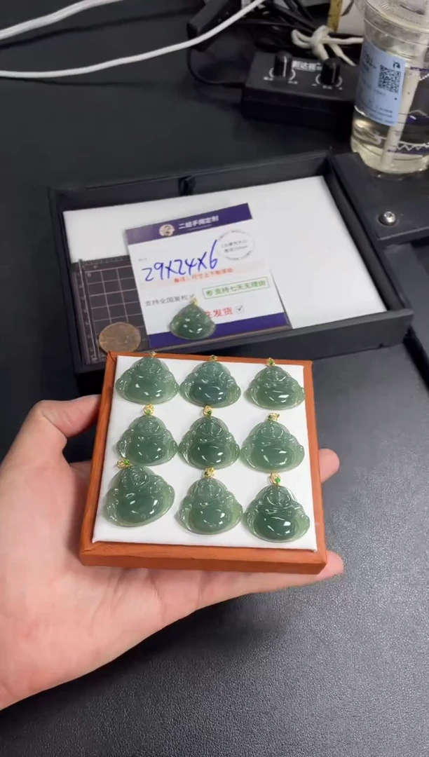 18K金镶嵌挂件翡翠佛公FL3@多样性发其一CP配绳