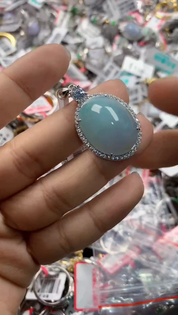 银S925镶嵌戒指翡翠13      10