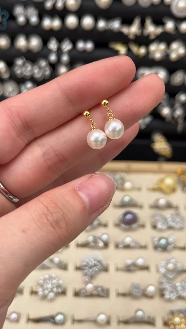 【闪购商品】海水珍珠耳饰18K金镶嵌18K耳饰