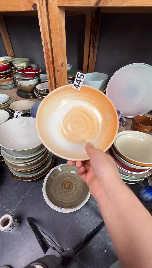 瓷片珍**姐445志野刻刀圆盘