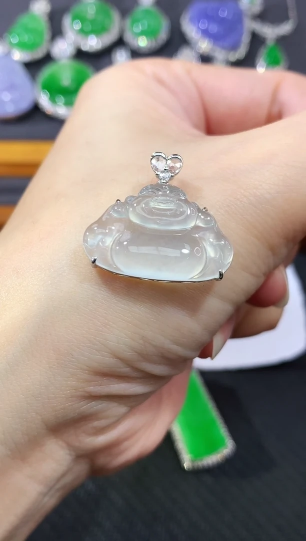 吊坠(不含链)18K金镶嵌翡翠37|6800