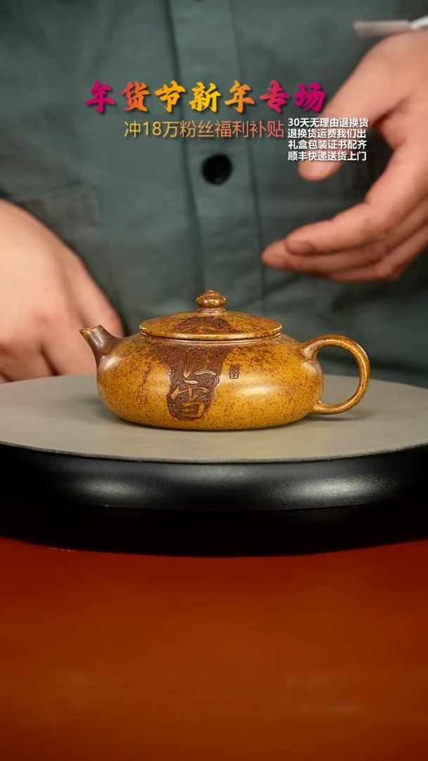 【闪购商品】紫砂茶壶顾建华龙骨金砂寒江雪寒江170CC