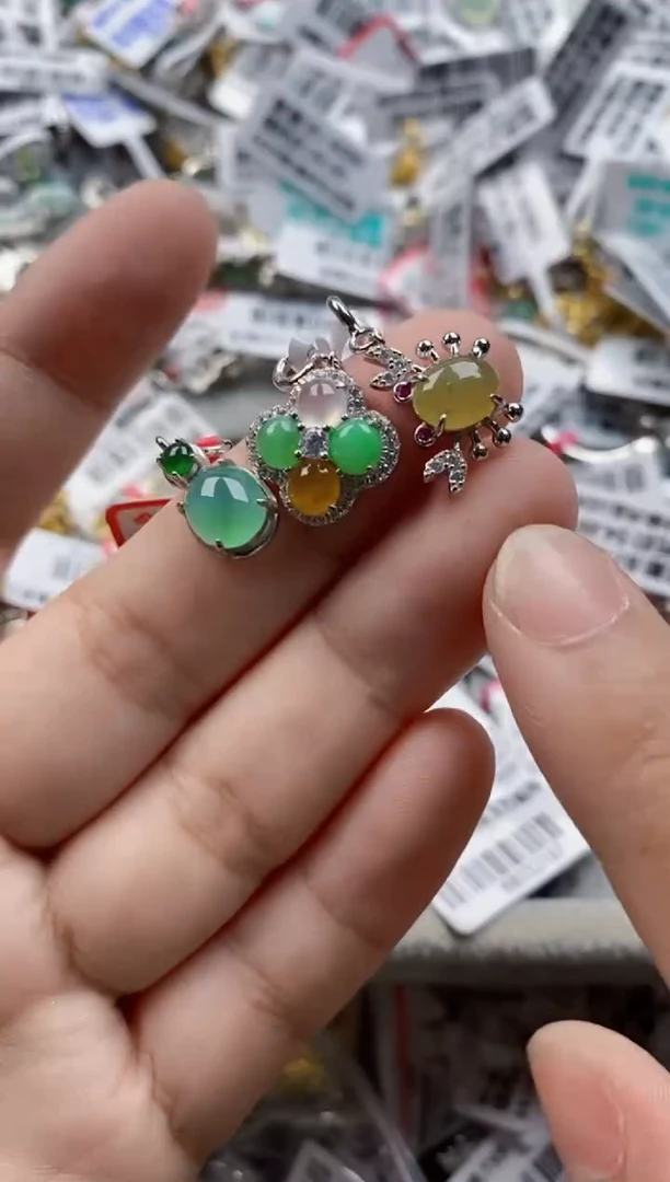 翡翠戒指银S925镶嵌444     10