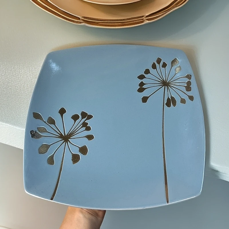 221 微瑕品10.5英寸大号方盘陶瓷大盘