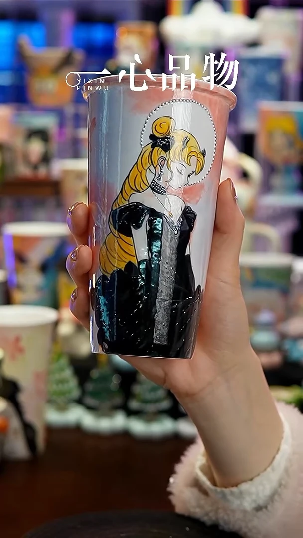 杯子瓷S135景德镇手工手绘杯子摆件
