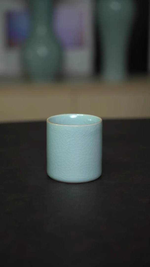 杯子瓷粉青直口杯120毫升