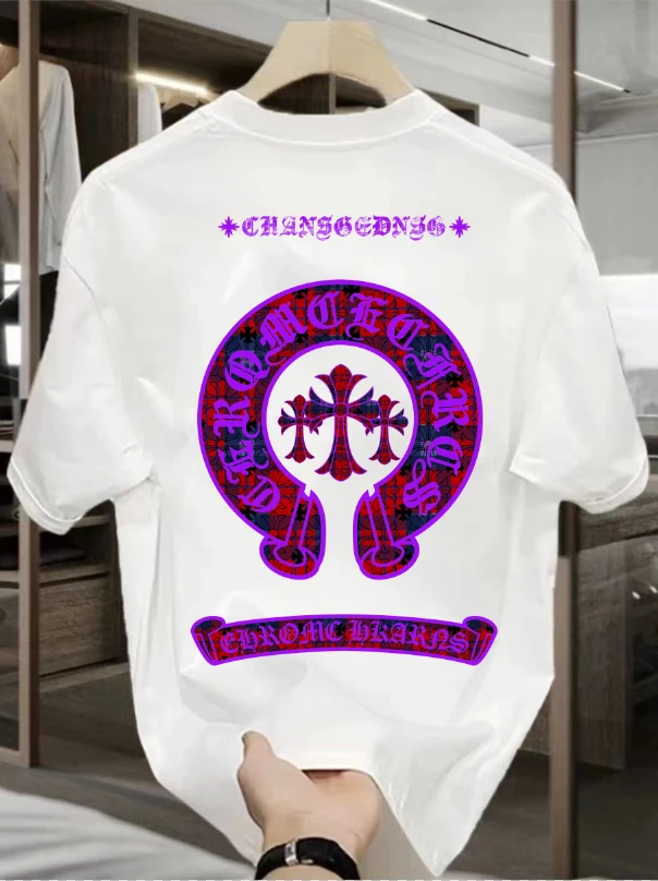 男女同款夏季轻奢光变T恤重磅纯棉遇紫外线变色休闲时尚百搭半袖