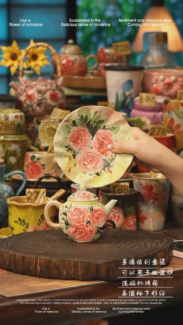 陶瓷景德镇高温釉下彩手工手绘款式