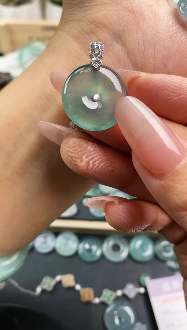 裸石翡翠小*物 平安扣 定向 小怪物