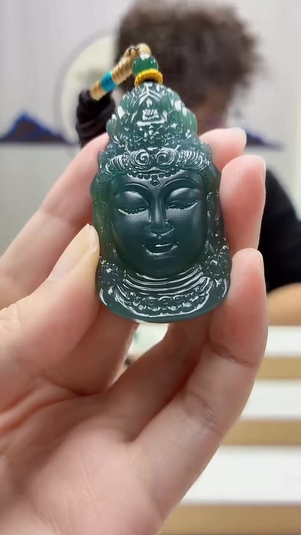 未镶嵌定制翡翠4688zm-毛货挂件105观音