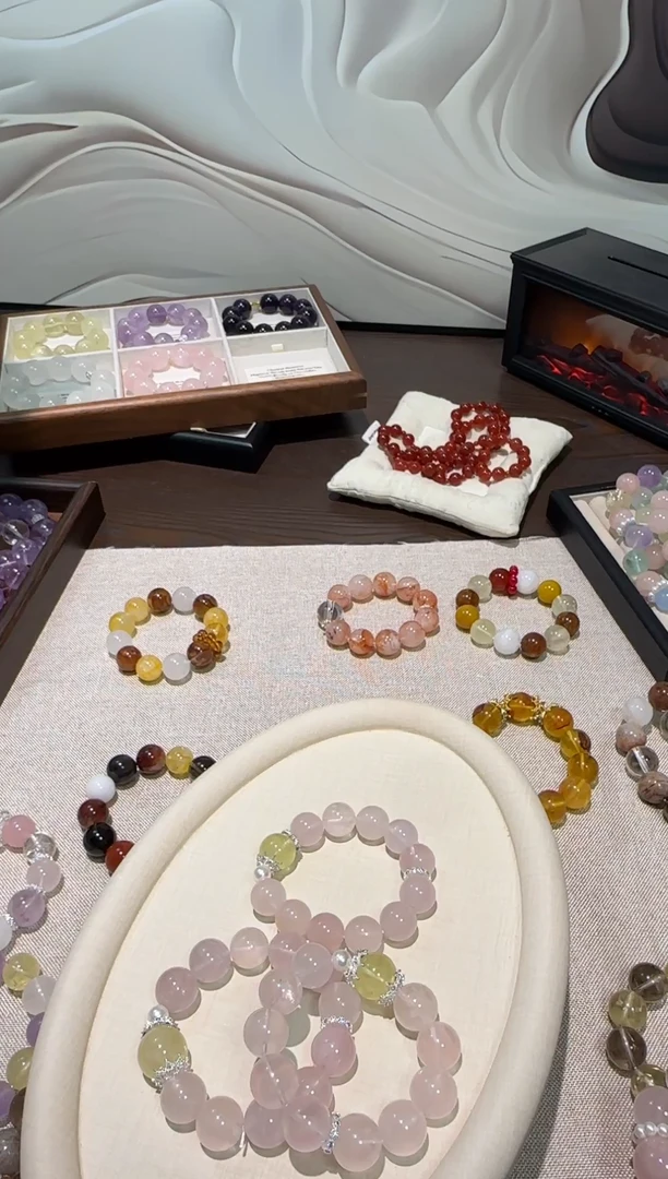 未镶嵌手串水晶粉水晶