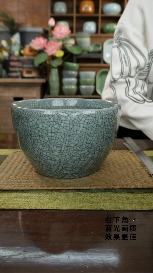 陶瓷五瓣花大缸B铁线-24（直径）次品