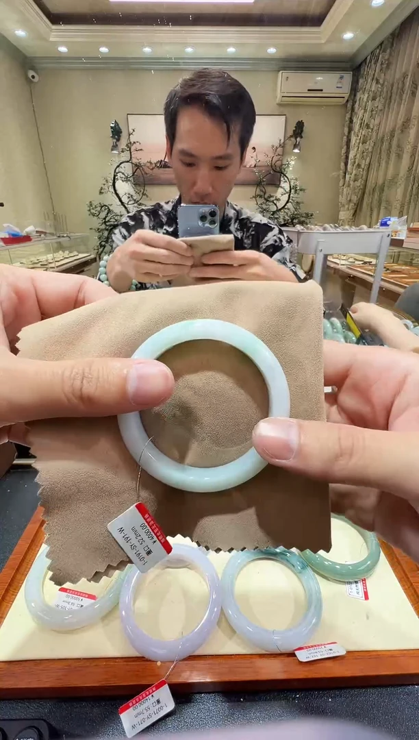 纯天然缅甸A货翡翠手镯52-53mm-1-191号