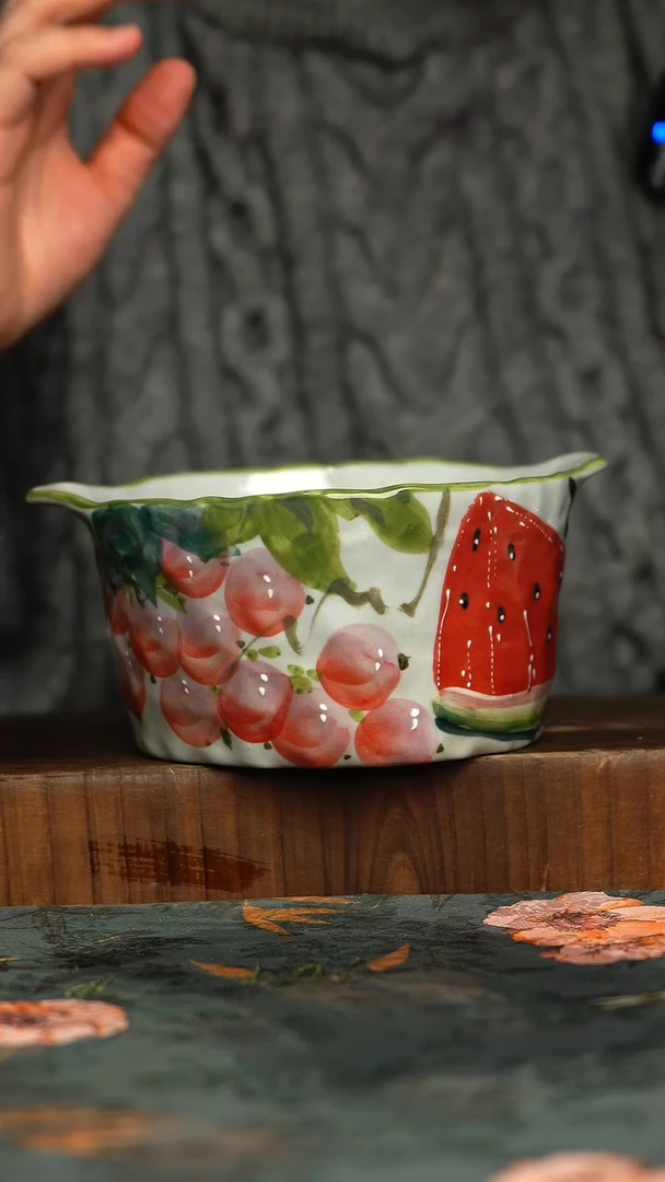 杯釉下彩手工手绘同款陶器