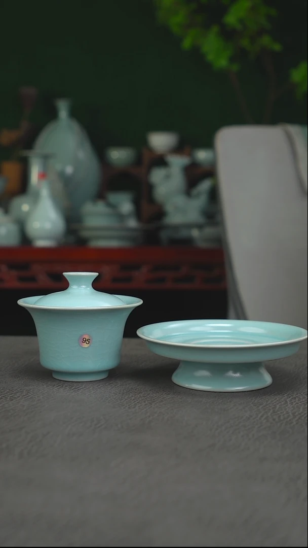 仿古釉95号马蹄盖碗  微瑕福利-二