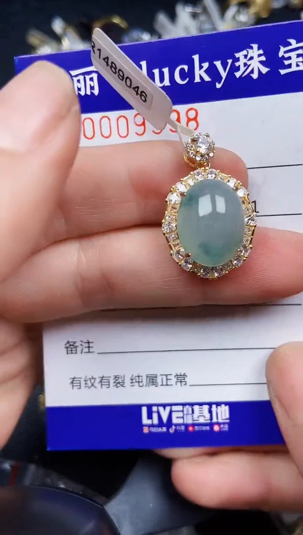 翡翠银S925镶嵌颈饰9998