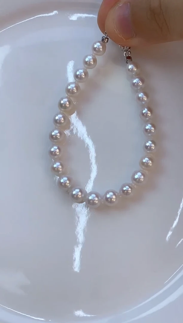 淡水珍珠手链银S925镶嵌7