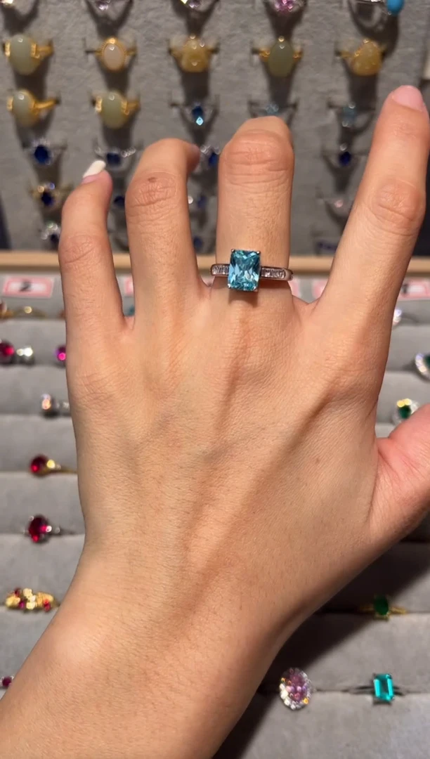 【闪购商品】海蓝宝石戒圈银S925镶嵌45134536