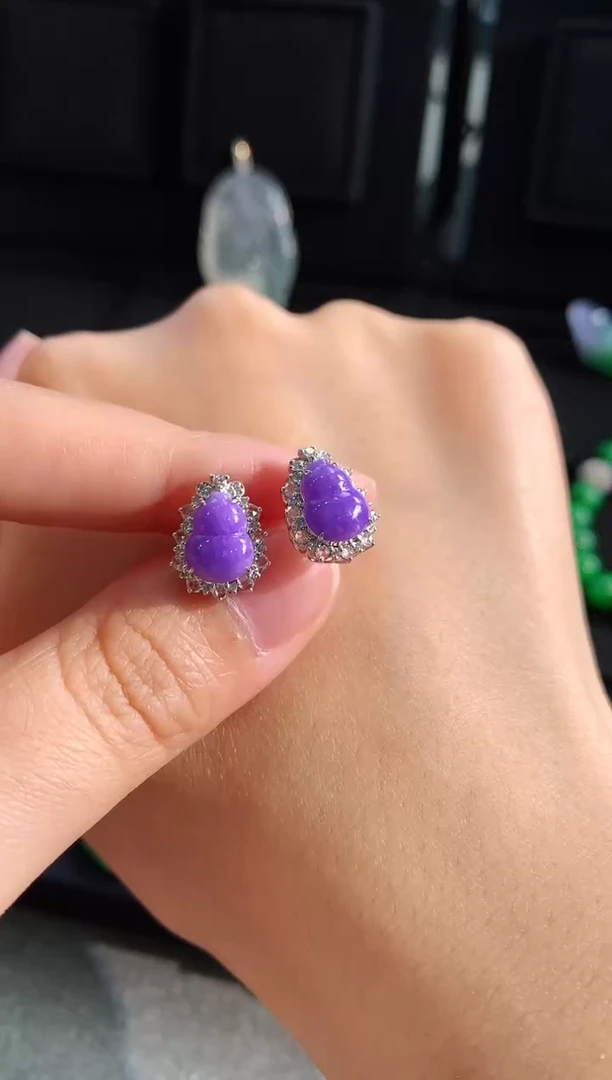 【闪购商品】翡翠耳饰18K金镶嵌耳饰