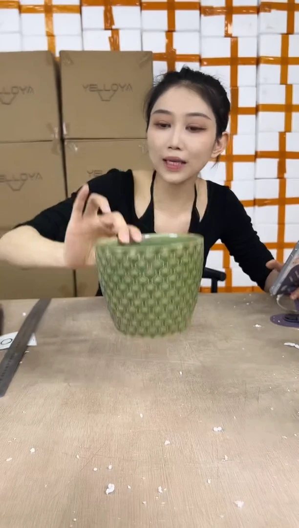 网格裂纹绿色小号14x12