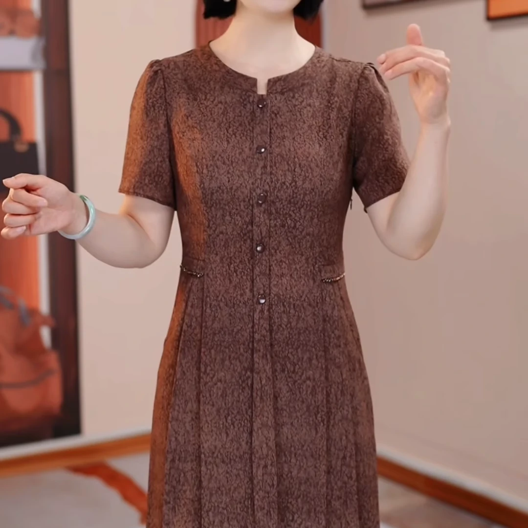 新中式复古国风气质连衣裙2025夏季新款流行爆款洋气减龄中长裙子