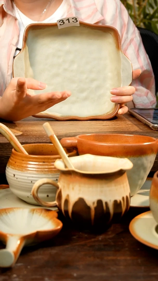 盘 高颜值粗陶餐具限时抢购