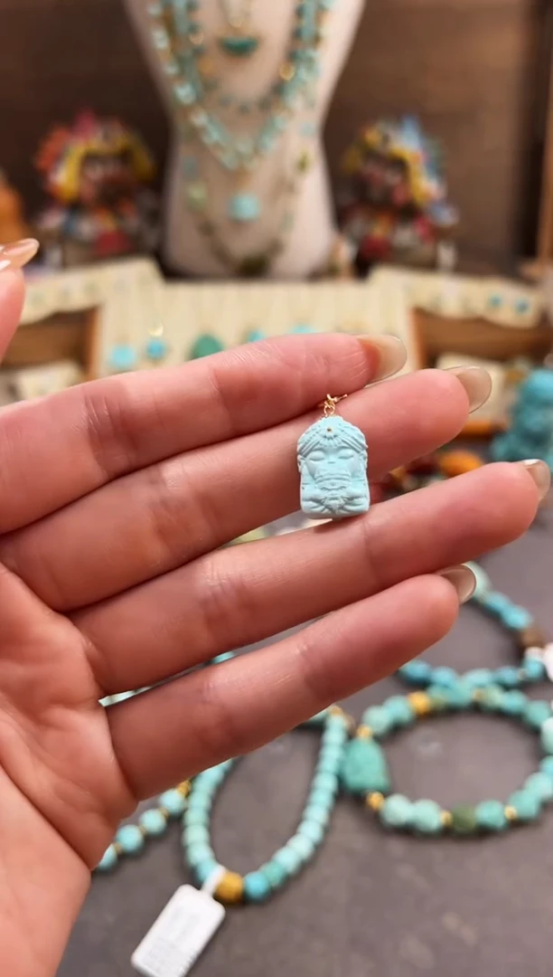 18K金镶嵌绿松石提溜绿松石提溜