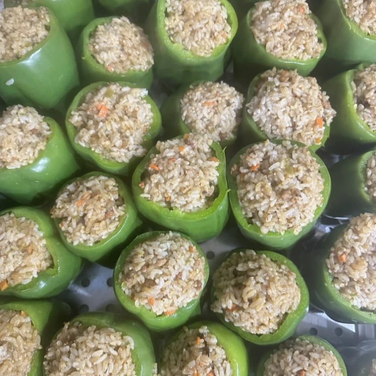 辣椒包饭延边特色美食正宗朝鲜族特色美食青椒米肠辣椒米肠