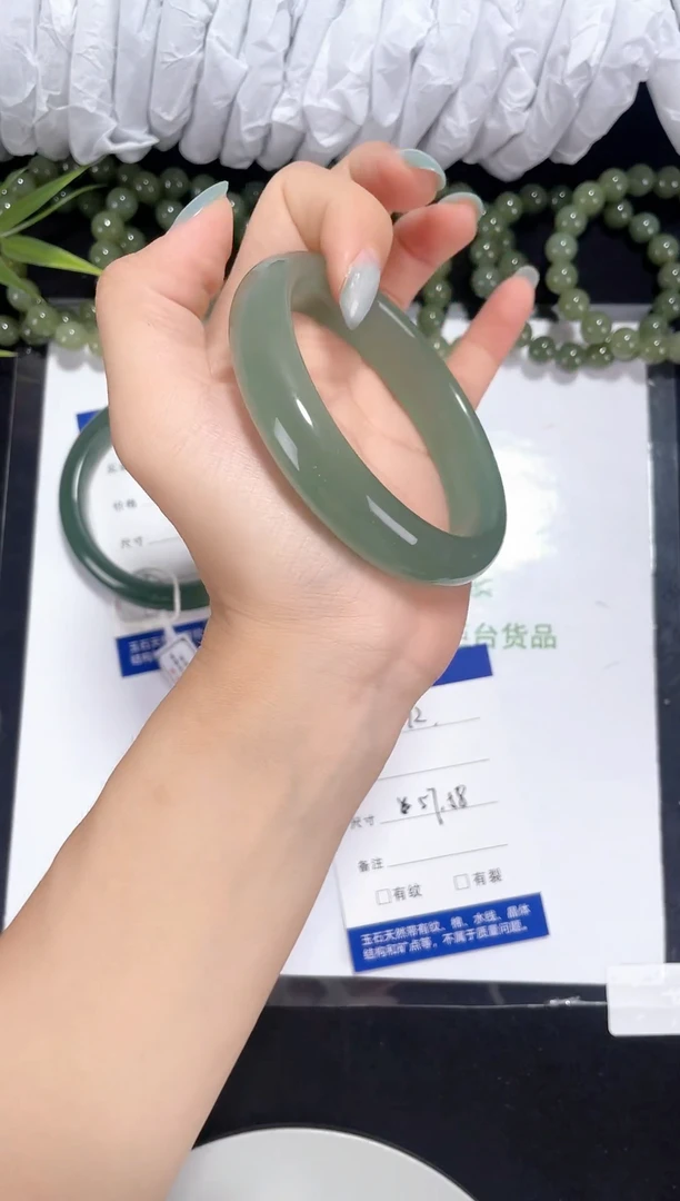 未镶嵌东陵石东陵玉072 烟青色 57-58