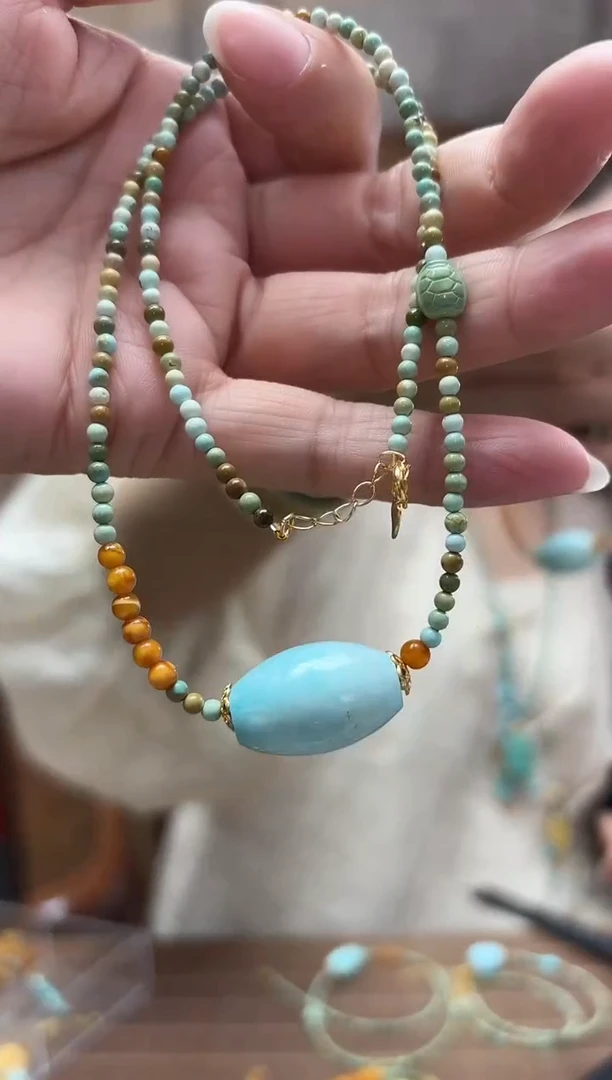 未镶嵌绿松石珠宝奇石用****7项链