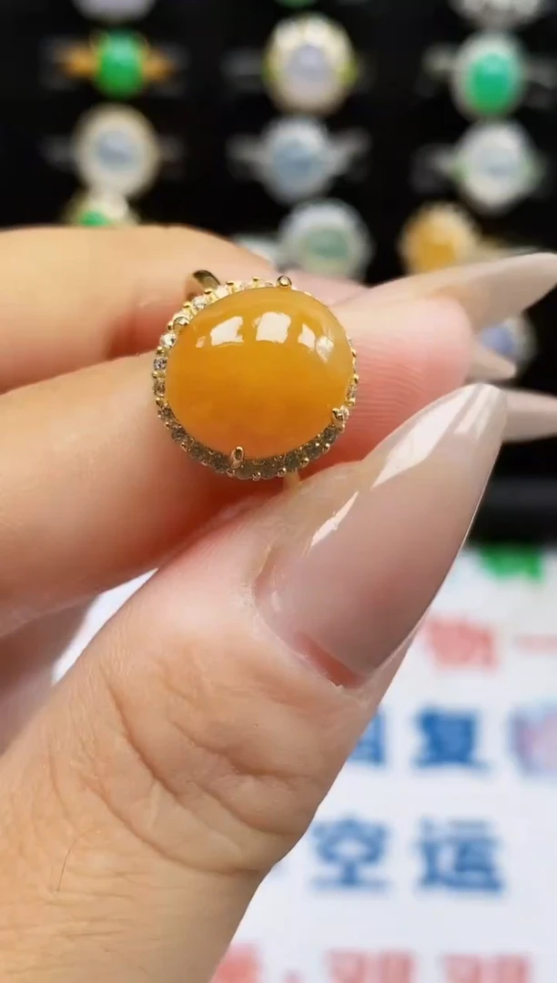 银S925镶嵌戒指翡翠0100