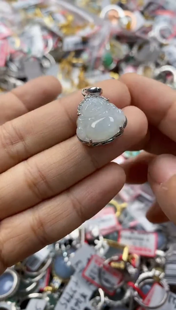 银S925镶嵌戒指翡翠888             8